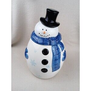 Vintage Mrs Fields Premium Cookies Limited Edition Holiday Snowman Cookie Jar